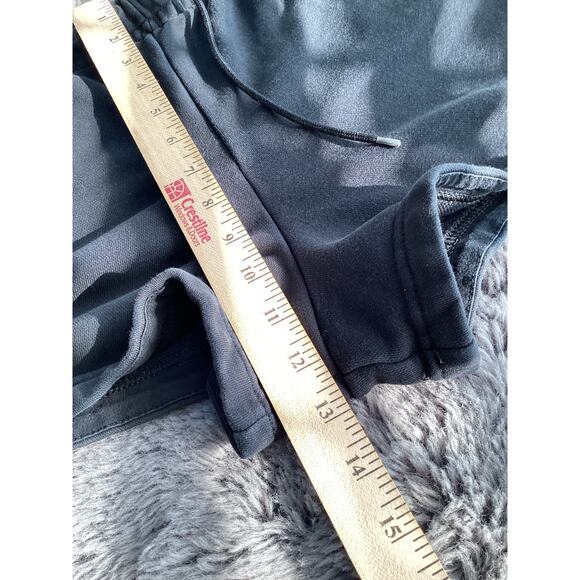 Nike Logo swoosh sweat shorts women's size large cotton blend drawstring black - Picture 8 of 9